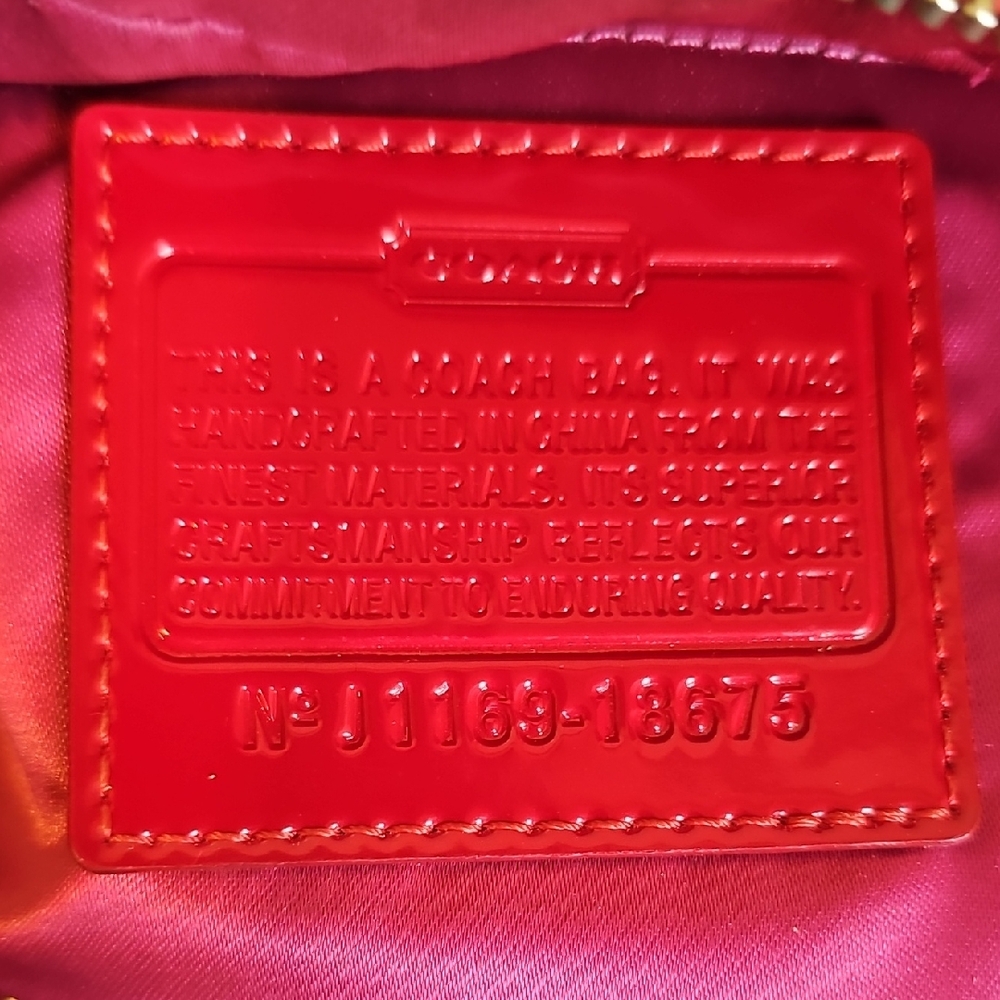 Coach 2011 Red Patent Leather Quilted Satchel - Picture 9 of 13